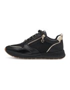 Tamaris Pantofi sport cu garnituri din piele ecologica si material textil - Auriu/Negru