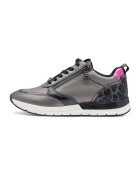 Tamaris Pantofi sport cu garnituri din piele ecologica si material textil - Gri deschis/Albastru inchis/Argintiu