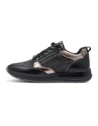 Tamaris Pantofi sport din material textil cu garnituri din piele ecologica - Auriu/Negru