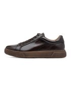 Tamaris Pantofi sport din piele cu varf rotund - Maro inchis/Maro inchis
