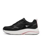 Tamaris Pantofi sport din piele ecologica si material textil cu talpa wedge - Negru/Alb murdar