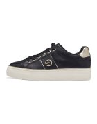 Tamaris Pantofi sport flatform cu detalii de piele - Negru