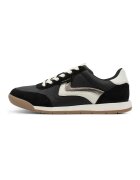 Tamaris Pantofi sport low cut cu garnituri din piele intoarsa - Negru/Negru stins/Alb murdar