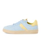 Tamaris Pantofi sport low-cut de piele intoarsa si piele ecologica - Galben deschis/Albastru deschis