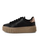 Tamaris Pantofi sport low cut din piele - Auriu/Negru/Caramel