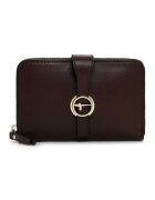 Tamaris Portofel de piele ecologica cu logo metalic - Maro cognac