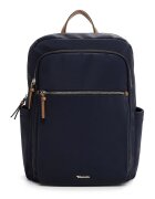 Tamaris Rucsac din piele ecologica cu compartiment pentru laptop cu buzunare cu fermoar - Bleumarin
