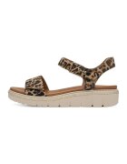 Tamaris Sandale de piele cu bareta velcro - Maro