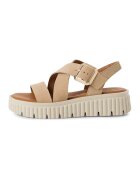 Tamaris Sandale de piele cu barete incrucisate - Bej