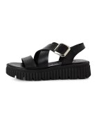 Tamaris Sandale de piele cu barete incrucisate - Negru