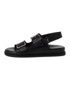Tamaris Sandale de piele cu catarame - Negru