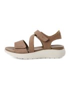 Tamaris Sandale de piele cu velcro - Maro taupe deschis