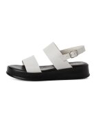 Tamaris Sandale din piele cu talpa wedge - Alb optic
