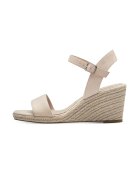 Tamaris Sandale-espadrile cu talpa wedge - Alb murdar