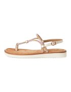 Tamaris Sandale slingback cu detalii de piele - Maro/Roz pal