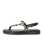 Tamaris Sandale slingback cu detalii de piele - Verde/Negru/Galben