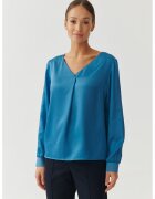 Tatuum Bluza cu decolteu in V si aspect de satin Sandrika - Albastru deschis