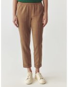 Tatuum Pantaloni crop din amestec de lyocell Sumiko - Maro camel