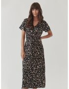 Tatuum Rochie cu decolteu in V si model Zarewi - Negru/Crem