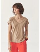 Tatuum Tricou cu decolteu in V - Bej inchis