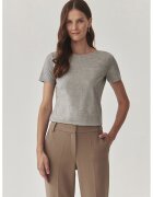 Tatuum Tricou cu decolteu la baza gatului Mikaja - Gri melange