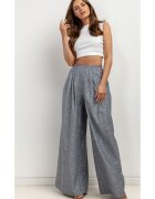 Tessita Pantaloni palazzo cu talie elastica - din amestec de in
