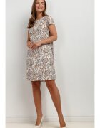 Tessita Rochie cu imprimeu floral si amestec din in