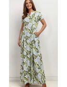 Tessita Rochie din amestec de in cu imprimeu si buzunare laterale
