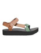 Teva Sandale din material textil cu velcro - Maro/Verde pal/Roz prafuit