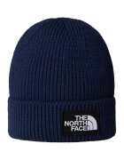 The North Face Caciula striata cu detaliu cu aplicatie - Albastru inchis