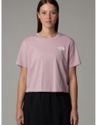 The North Face Tricou crop cu imprimeu logo - Roz prafuit