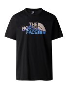 The North Face Tricou cu imprimeu logo Mountain Line - Negru/Albastru