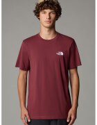 The North Face Tricou din amestec de bumbac cu decolteu la baza gatului - Visiniu
