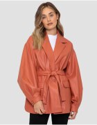 Threadbare Jacheta de piele ecologica cu revere decupate Coralie 2887 - Portocaliu