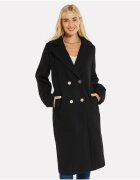 Threadbare Palton cu doua randuri de nasturi si revere decupate Marlet - Negru