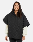 Threadbare Poncho matlasat cu gluga - Negru