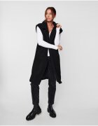 Threadbare Vesta lunga cu blana sharling sintetica si revere decupate Bella Borg 2847 - Negru