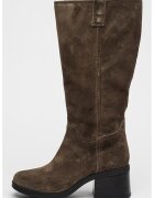 Timberland Cizme lungi de piele cu toc masiv Bellevaux Tall - Kaki inchis