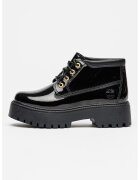 Timberland Ghete impermeabile din piele lacuita Stone Street - Negru