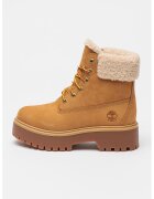 Timberland Ghete impermeabile din piele nabuc Stone Street - Alb fildes/Caramel