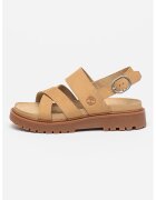 Timberland Sandale de piele cu o catarama - Bej inchis