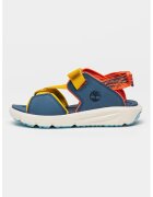 Timberland Sandale de piele ecologica cu velcro Motion Dune - Albastru inchis/Galben mustar