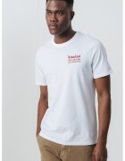 Timberland Tricou cu decolteu la baza gatului si design pe spate - Alb/Caramiziu