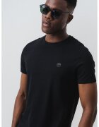 Timberland Tricou cu decolteu la baza gatului si logo Oyster River - Negru