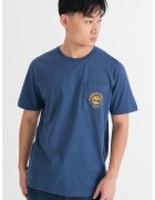 Timberland Tricou cu imprimeu si decolteu la baza gatului - Portocaliu/Albastru inchis