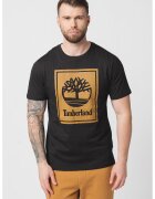 Timberland Tricou din bumbac cu imprimeu logo - Negru/Caramel