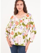 Timeout Bluza cu decolteu in V si model floral - Multicolor