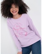 Timeout Bluza cu imprimeu text si decolteu rotund - Lila
