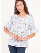 Timeout Bluza de bumbac cu model paisley - Alb/Albastru