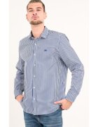 Timeout Camasa barbat cu maneca lunga si dungi ( DARK BLUE - Material: Bumbac - Albastru